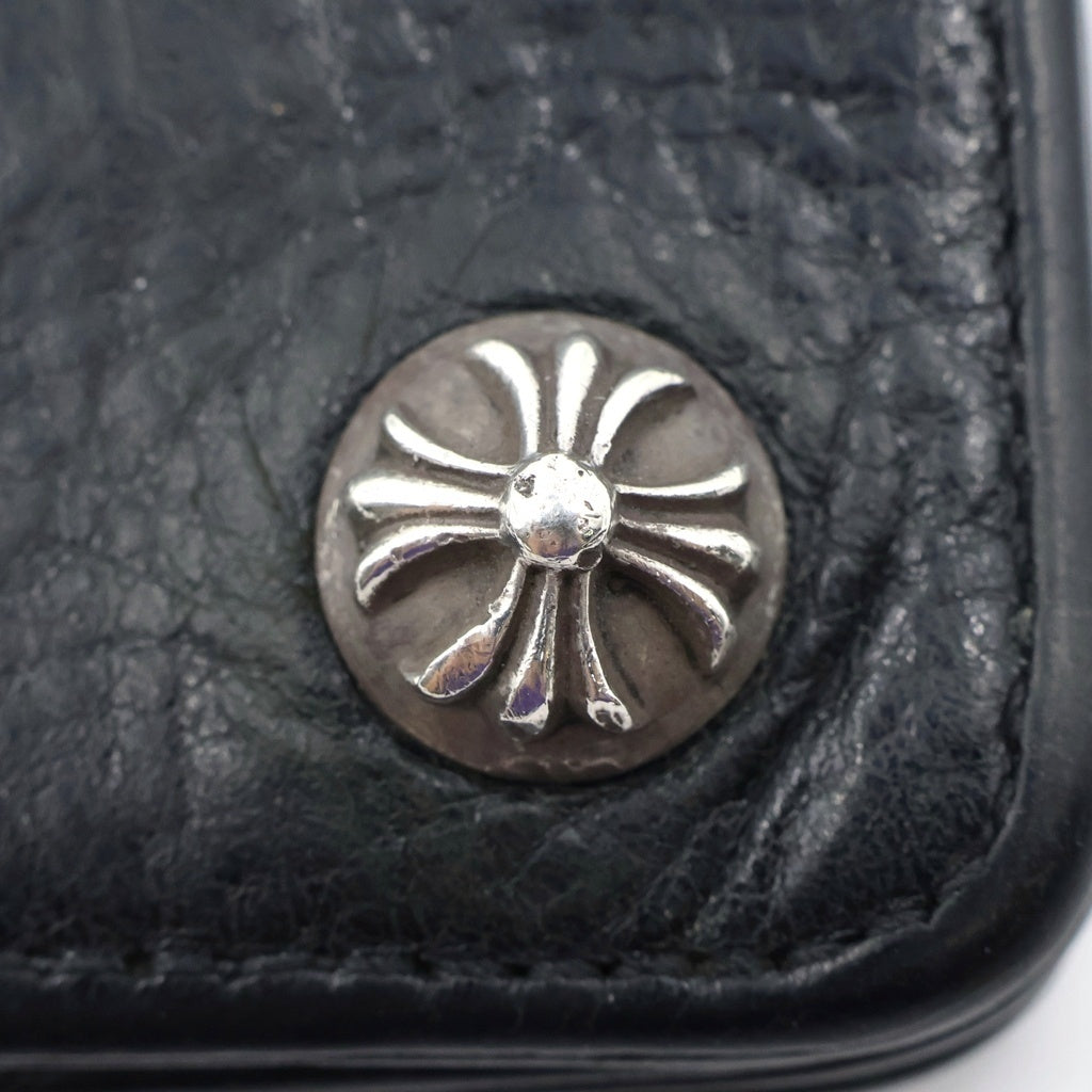 CHROME HEARTS(クロムハーツ) 2ZIP 2ジップ クロスボールボタンレザーウォレット 財布 ブラック BCA363