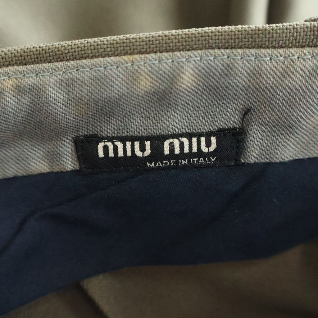 miumiu(ミュウミュウ) 00S ARCHIVE POLYESTER SLACKS PANTS アーカイブ ポリエステル スラックスパンツ カーキ
