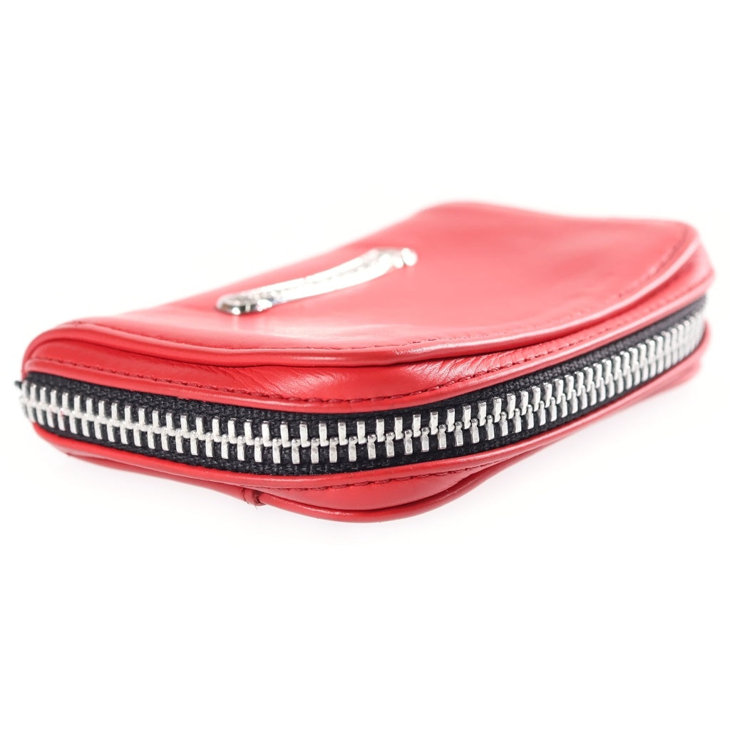 CHROME HEARTS(クロムハーツ) COIN CASE ロジウム加工 ダガージップ コインケース レッド