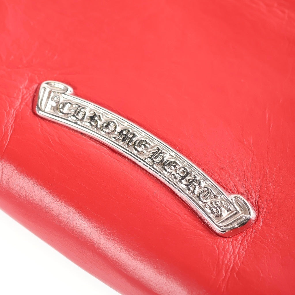 CHROME HEARTS(クロムハーツ) COIN CASE ロジウム加工 ダガージップ コインケース レッド
