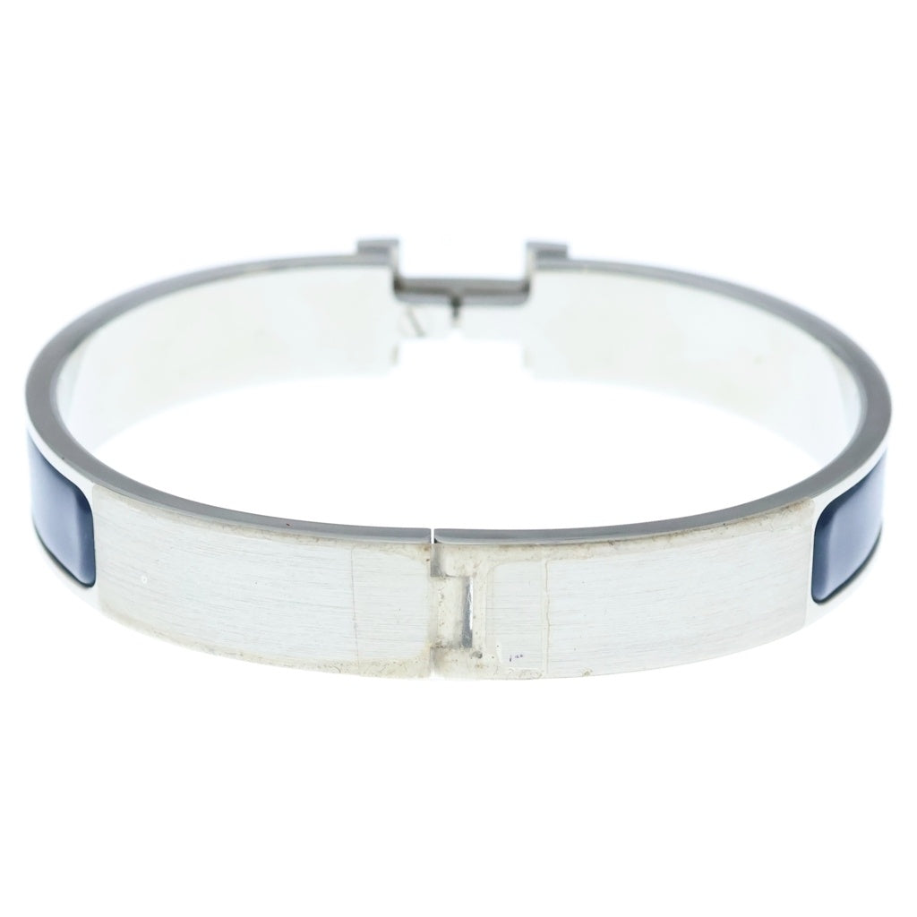 HERMES(エルメス) クリックH ロゴ エナメル バングル ブレスレット シルバー/ブルー FI 01 57 レディース