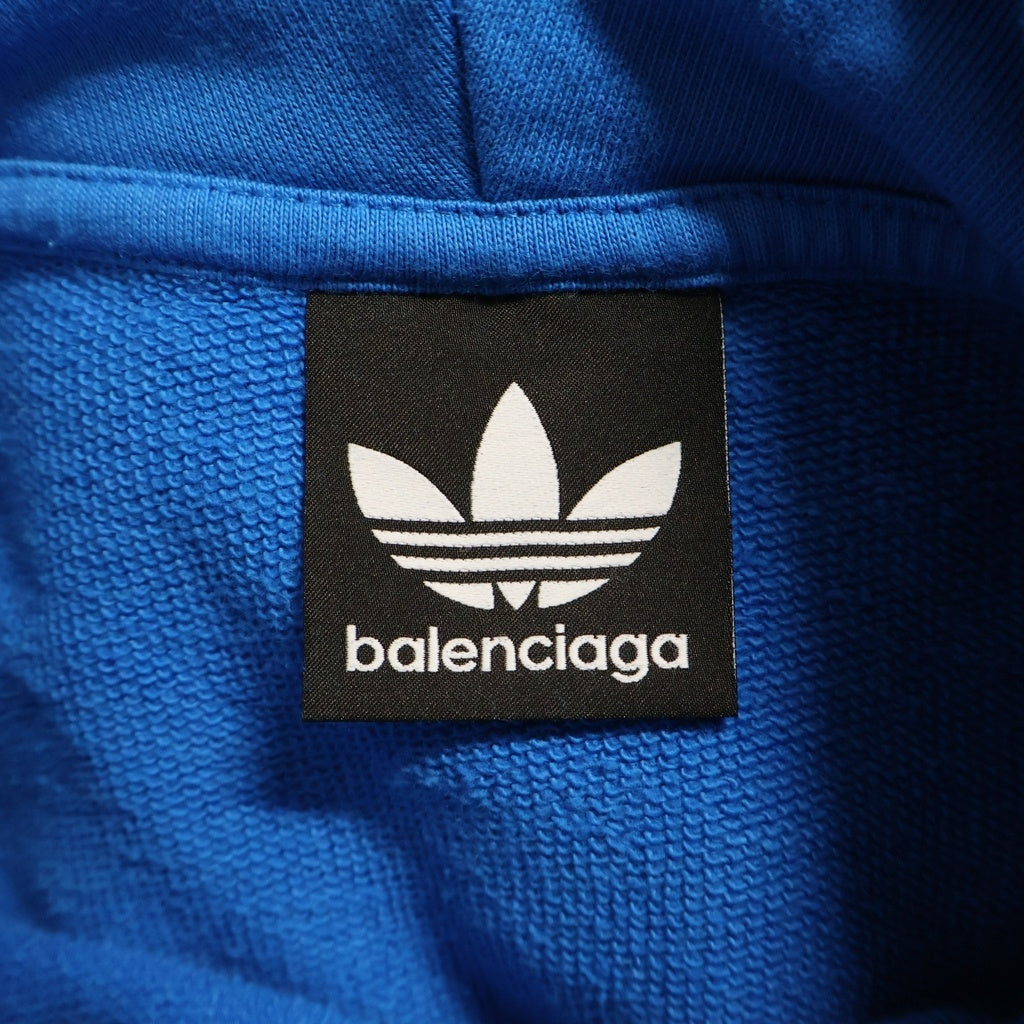 BALENCIAGA(バレンシアガ) 22AW adidas Large Fit Hoodie アディダス プルオーバースウェットパーカー フーディー ブルー 729322 TNVN2