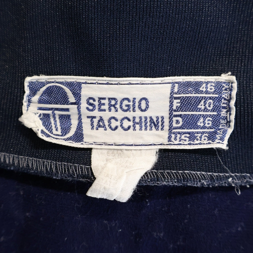 NO BRAND(ノーブランド) 80S-90S SERGIO TACCHINI セルジオタッキーニ イタリア製 ロゴ刺繍 トラックジャケット ジャージ ネイビー/ホワイト