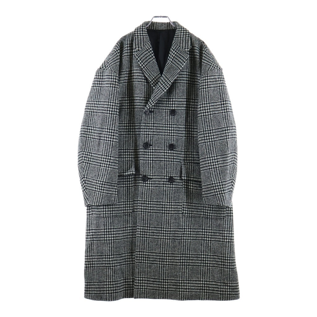 Rags McGREGOR(ラグスマックレガー) 16AW CHECK COAT ロングチェックコート ブラック/ホワイト 211126604
