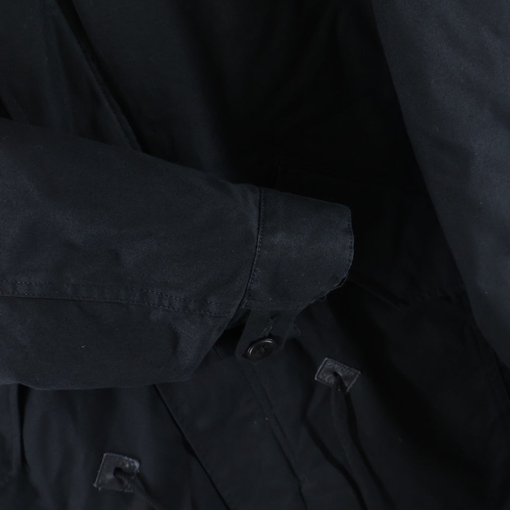 NO BRAND(ノーブランド) ×Rags McGREGOR TROOPER PUFF COAT COTTON TWILL ラグス マックレガー ドローコード モッズコート ブラック NN-JU2851
