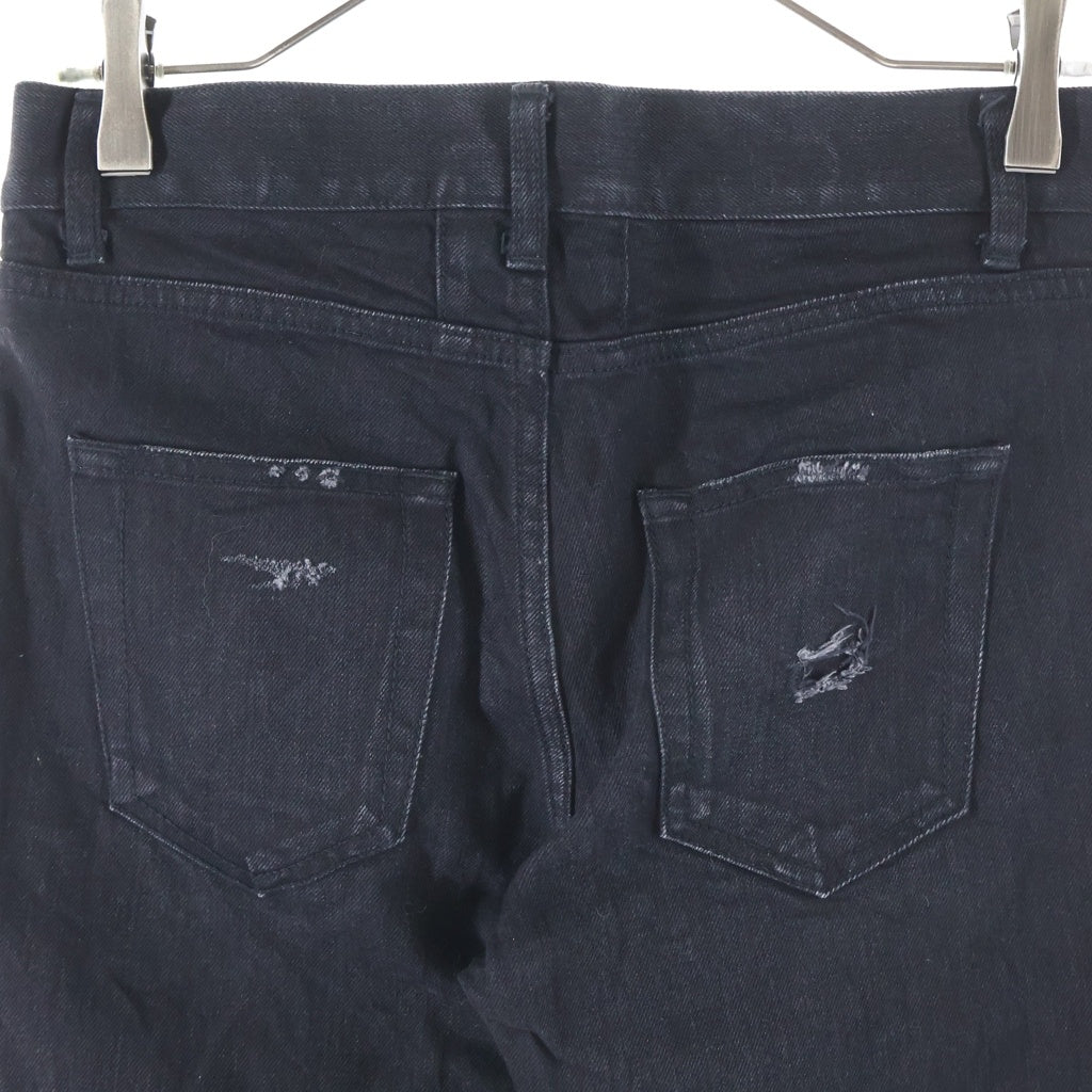 SAINT LAURENT PARIS(サンローランパリ) 15SS Archive Hedi期 Low West Skinny Denim Pants D02 M/SK-LW ローウエスト スキニー クラッシュデニム パンツ ダメージ加工 ブラック UP53 2015 00314