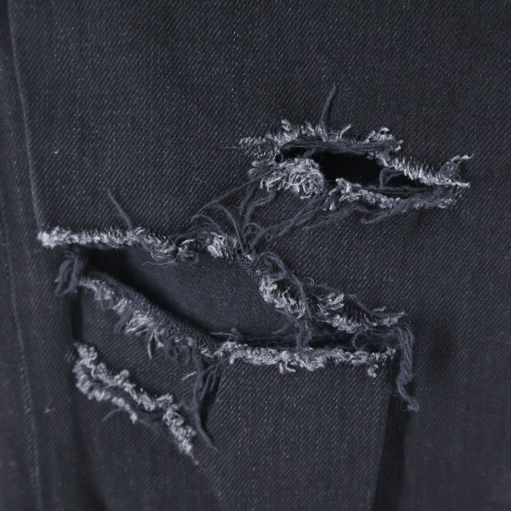 SAINT LAURENT PARIS(サンローランパリ) 15SS Archive Hedi期 Low West Skinny Denim Pants D02 M/SK-LW ローウエスト スキニー クラッシュデニム パンツ ダメージ加工 ブラック UP53 2015 00314