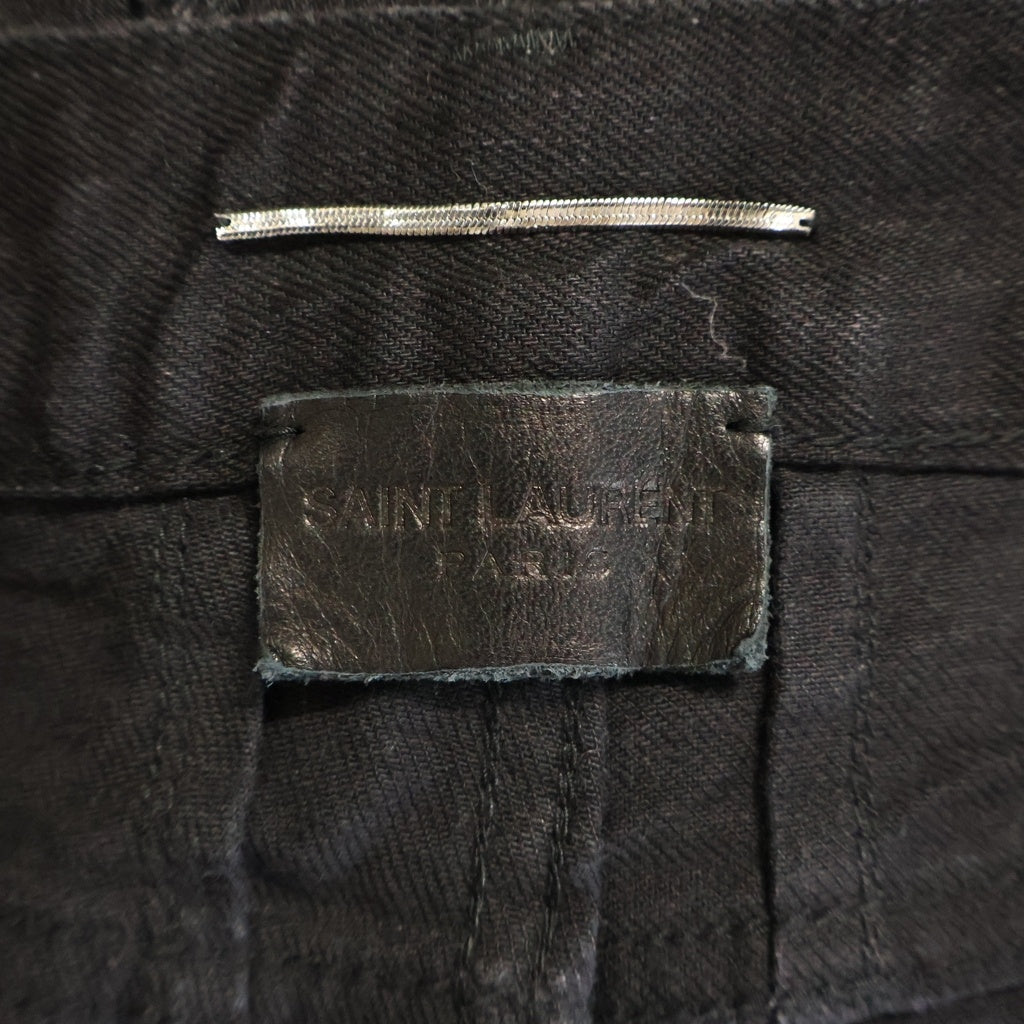SAINT LAURENT PARIS(サンローランパリ) 15SS Archive Hedi期 Low West Skinny Denim Pants D02 M/SK-LW ローウエスト スキニー クラッシュデニム パンツ ダメージ加工 ブラック UP53 2015 00314