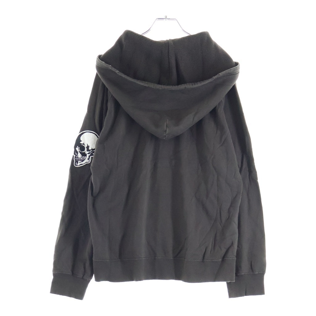 NUMBER (N)INE(ナンバーナイン) 04AW Archive DREAM期 Skull スカル ワッペン プルオーバーフーディー パーカー チャコールブラウン
