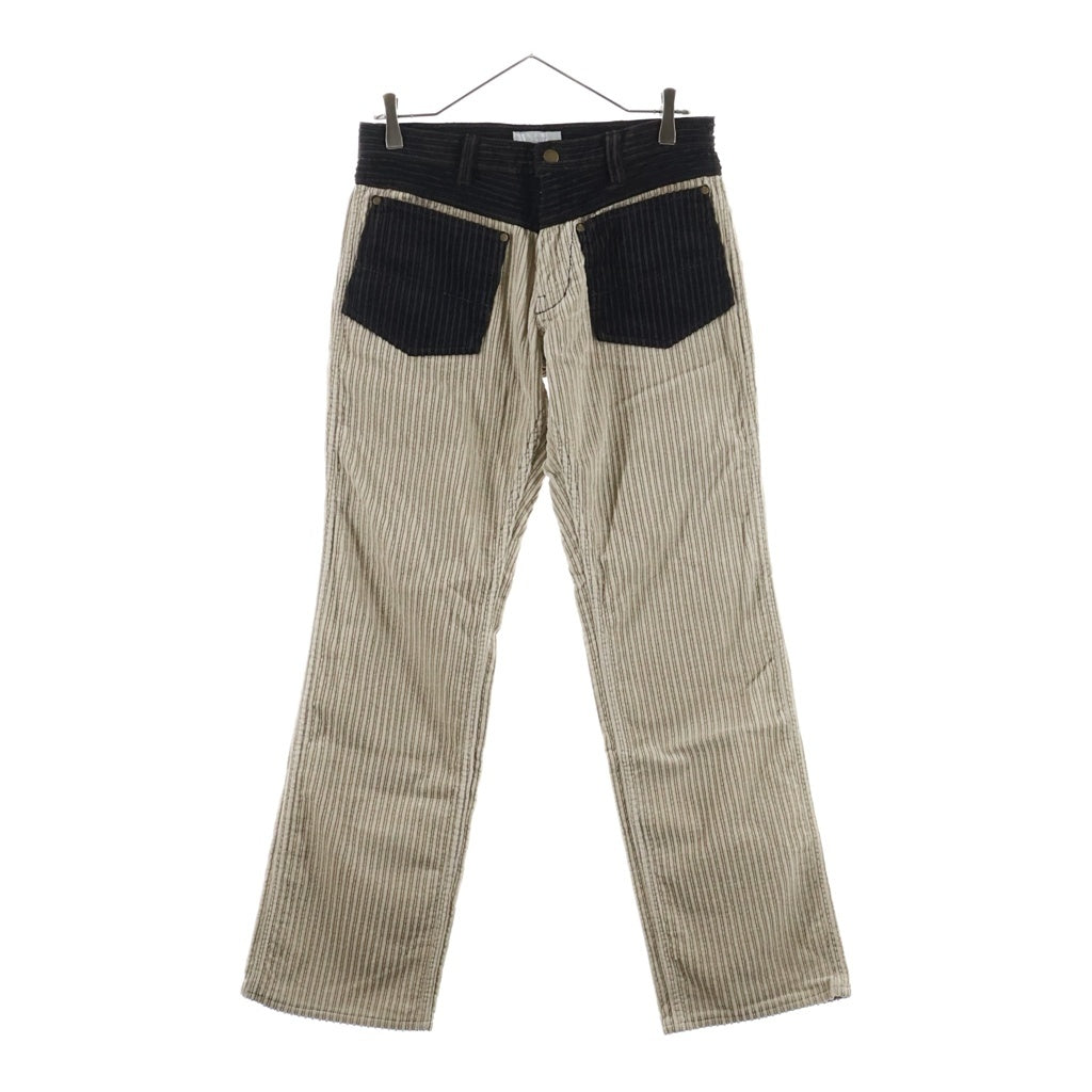 NUMBER (N)INE(ナンバーナイン) 02AW Archive ジョージ期 Corduroy Pants コーデュロイ パンツ バイカラー ブラウン/ベージュ