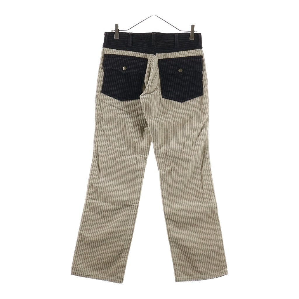 NUMBER (N)INE(ナンバーナイン) 02AW Archive ジョージ期 Corduroy Pants コーデュロイ パンツ バイカラー ブラウン/ベージュ