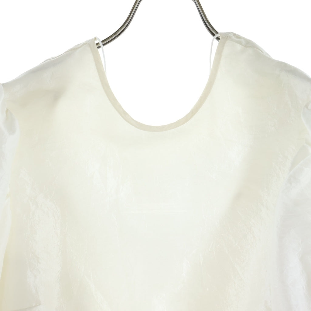 CECILIE BAHNSEN(セリシーバンセン) 21SS LULU TOP ドローコード バックオープンデザイン パフスリーブ ホワイト SC21‐0001 レディース