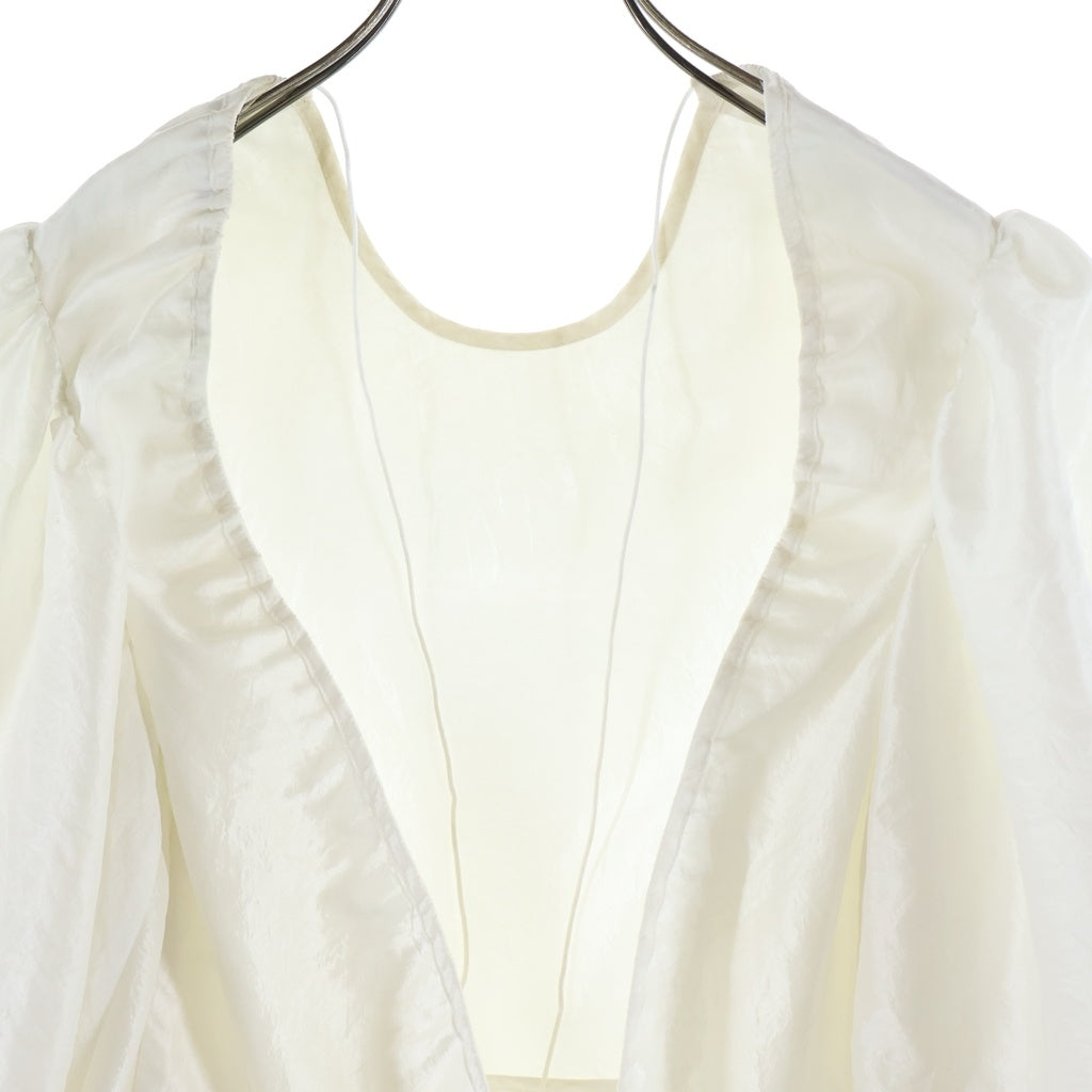 CECILIE BAHNSEN(セリシーバンセン) 21SS LULU TOP ドローコード バックオープンデザイン パフスリーブ ホワイト SC21‐0001 レディース