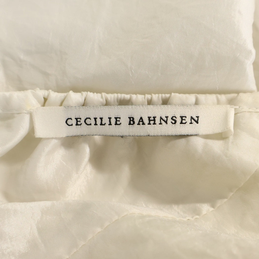 CECILIE BAHNSEN(セリシーバンセン) 21SS LULU TOP ドローコード バックオープンデザイン パフスリーブ ホワイト SC21‐0001 レディース