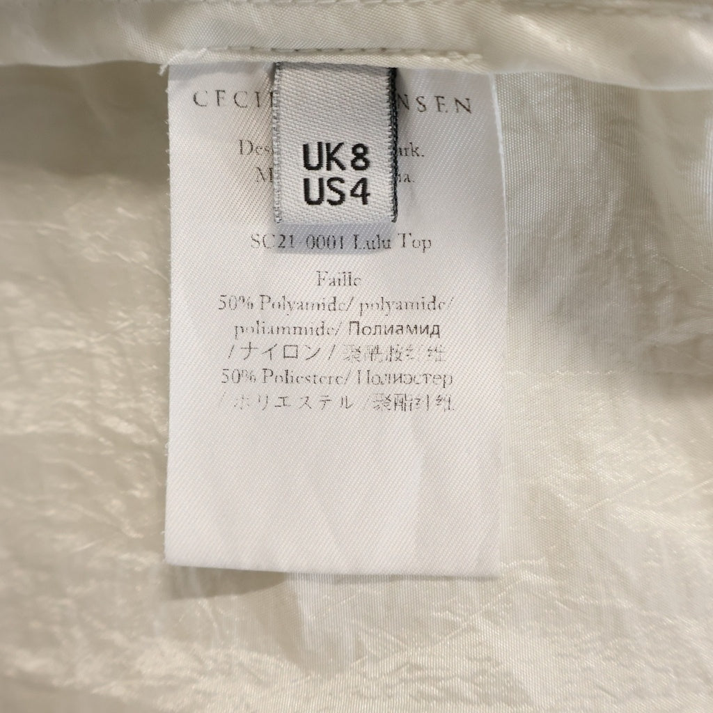 CECILIE BAHNSEN(セリシーバンセン) 21SS LULU TOP ドローコード バックオープンデザイン パフスリーブ ホワイト SC21‐0001 レディース