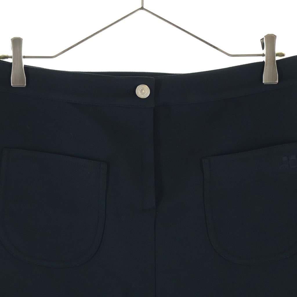COURREGES(クレージュ) 24AW 2-POCKET TWILL MINI SKIRT ロゴ刺繍 ツイルミニスカート ブラック レディース VESCJU188PL00079999
