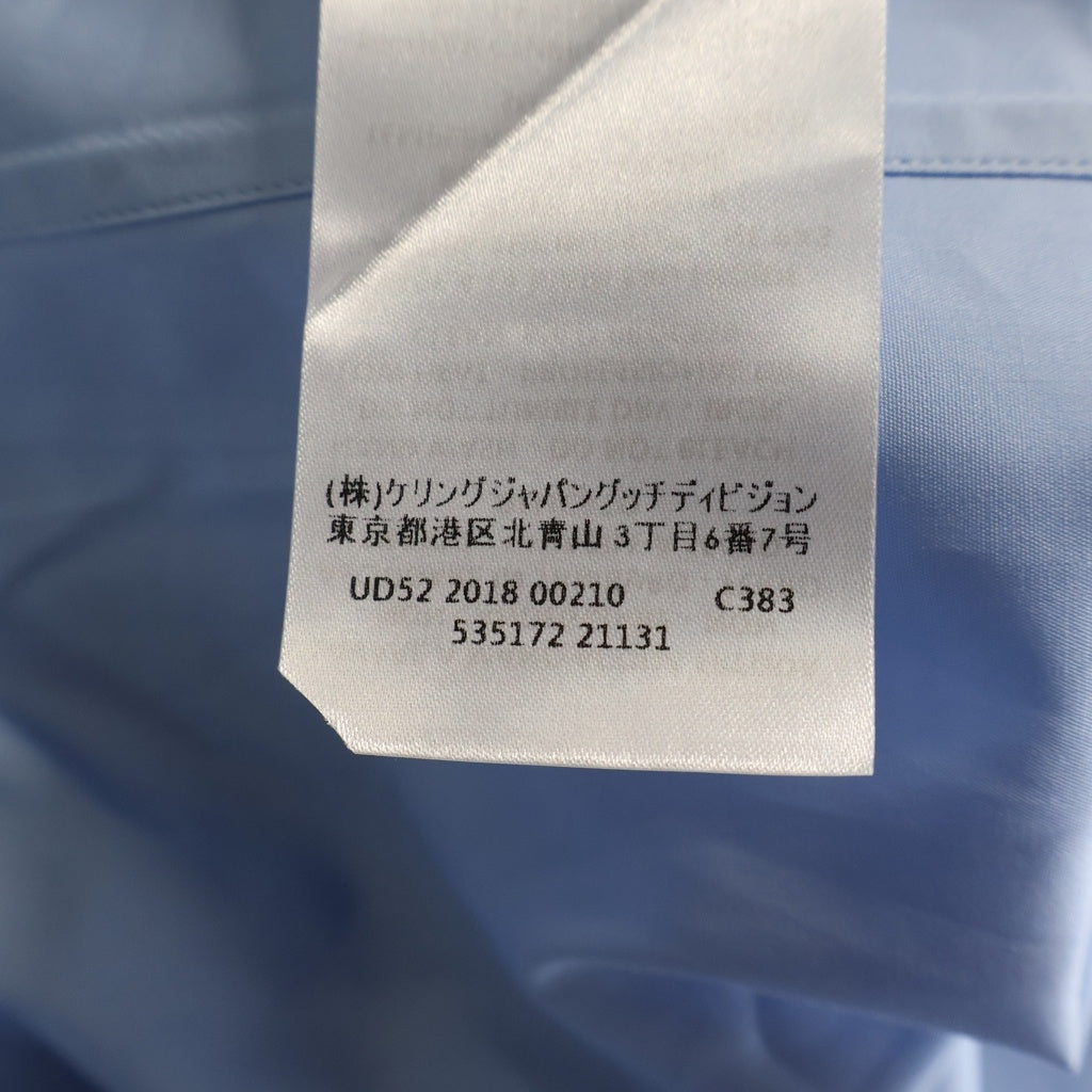 GUCCI(グッチ) 18AW TAILORED SHIRT レギュラーカラー ダブルカフス長袖シャツ ライトブルー 535172