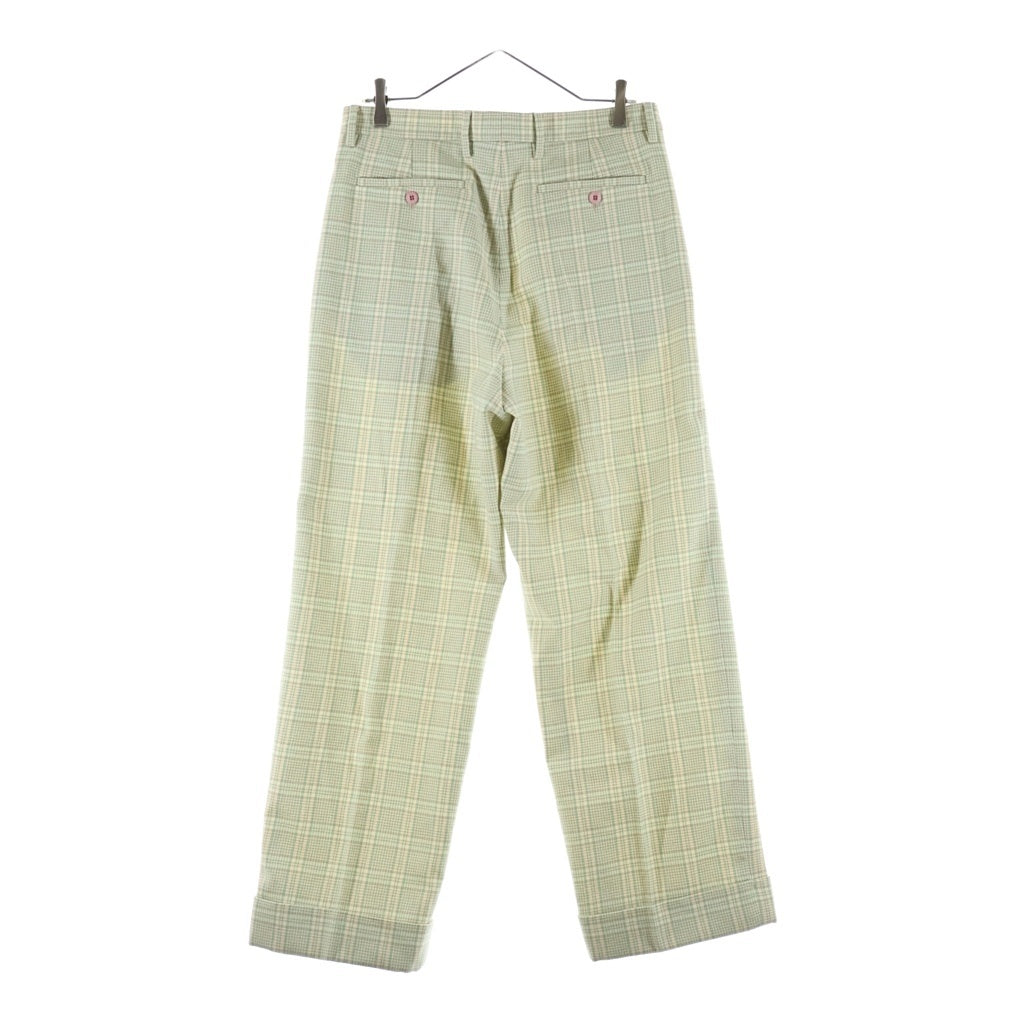 GUCCI(グッチ) 21AW タータンチェック 3タック ダブルウールスラックス イエロー/グリーン 653360