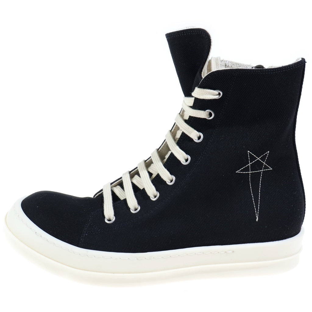 DRKSHDW(ダークシャドウ) 25AW VEGAN SNEAKS ヴィーガン キャンバスハイカットスニーカー ブラック DS02E7807-DOEM8