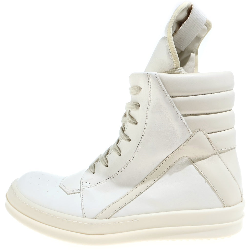 Rick Owens(リックオウエンス) 25AW GEOBASKET ジオバスケット レザーハイカットスニーカー ホワイト RP02E4894-LBHLPO