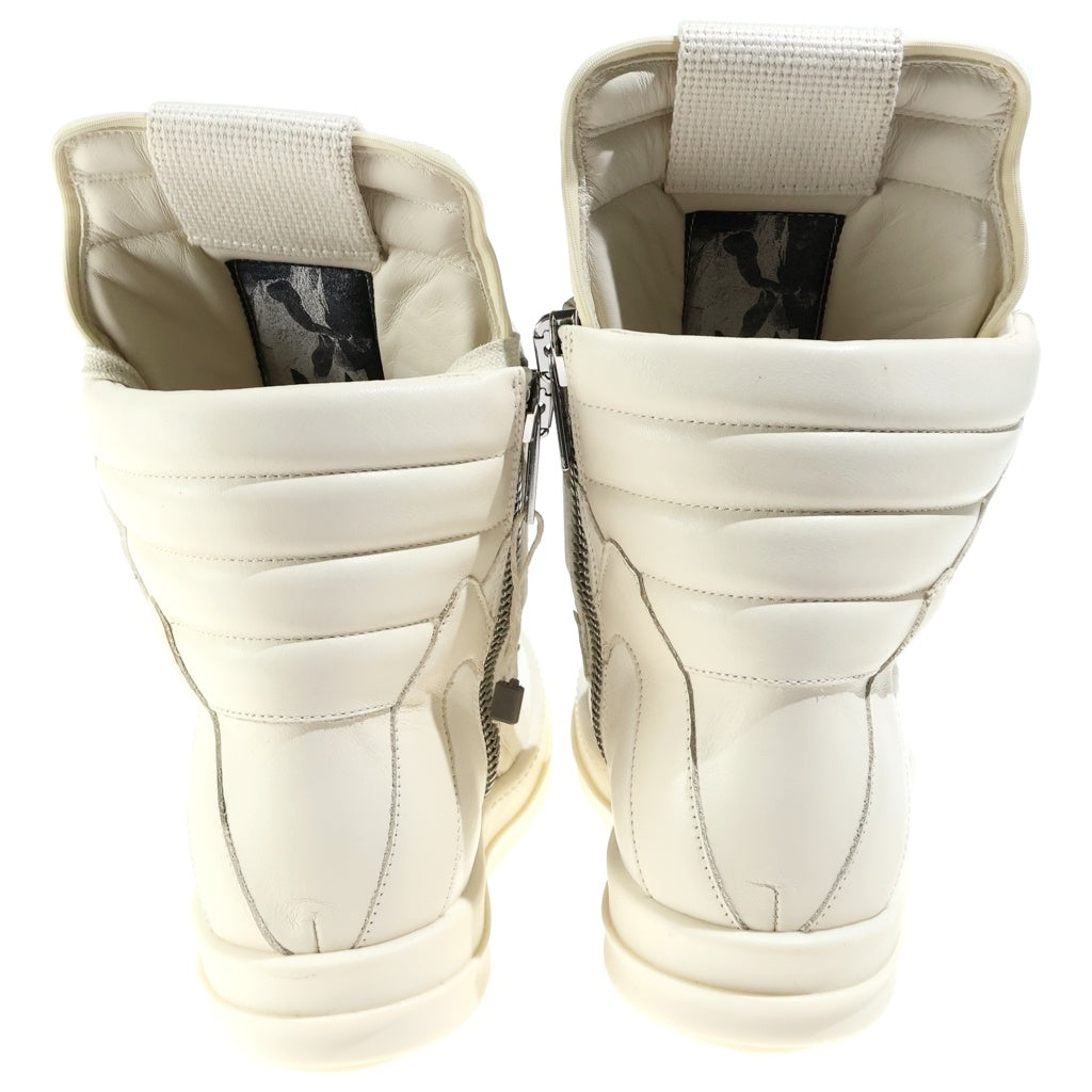 Rick Owens(リックオウエンス) 25AW GEOBASKET ジオバスケット レザーハイカットスニーカー ホワイト RP02E4894-LBHLPO