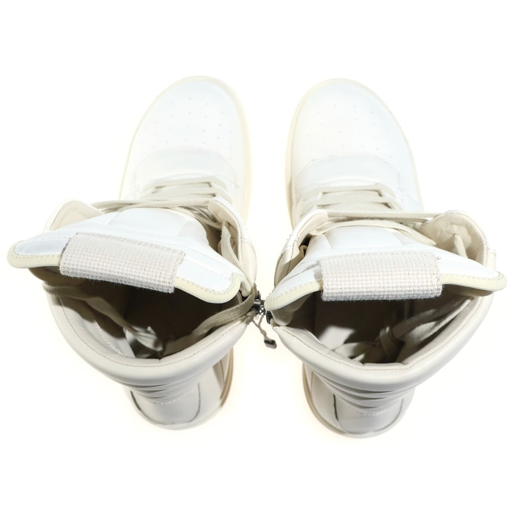 Rick Owens(リックオウエンス) 25AW GEOBASKET ジオバスケット レザーハイカットスニーカー ホワイト RP02E4894-LBHLPO