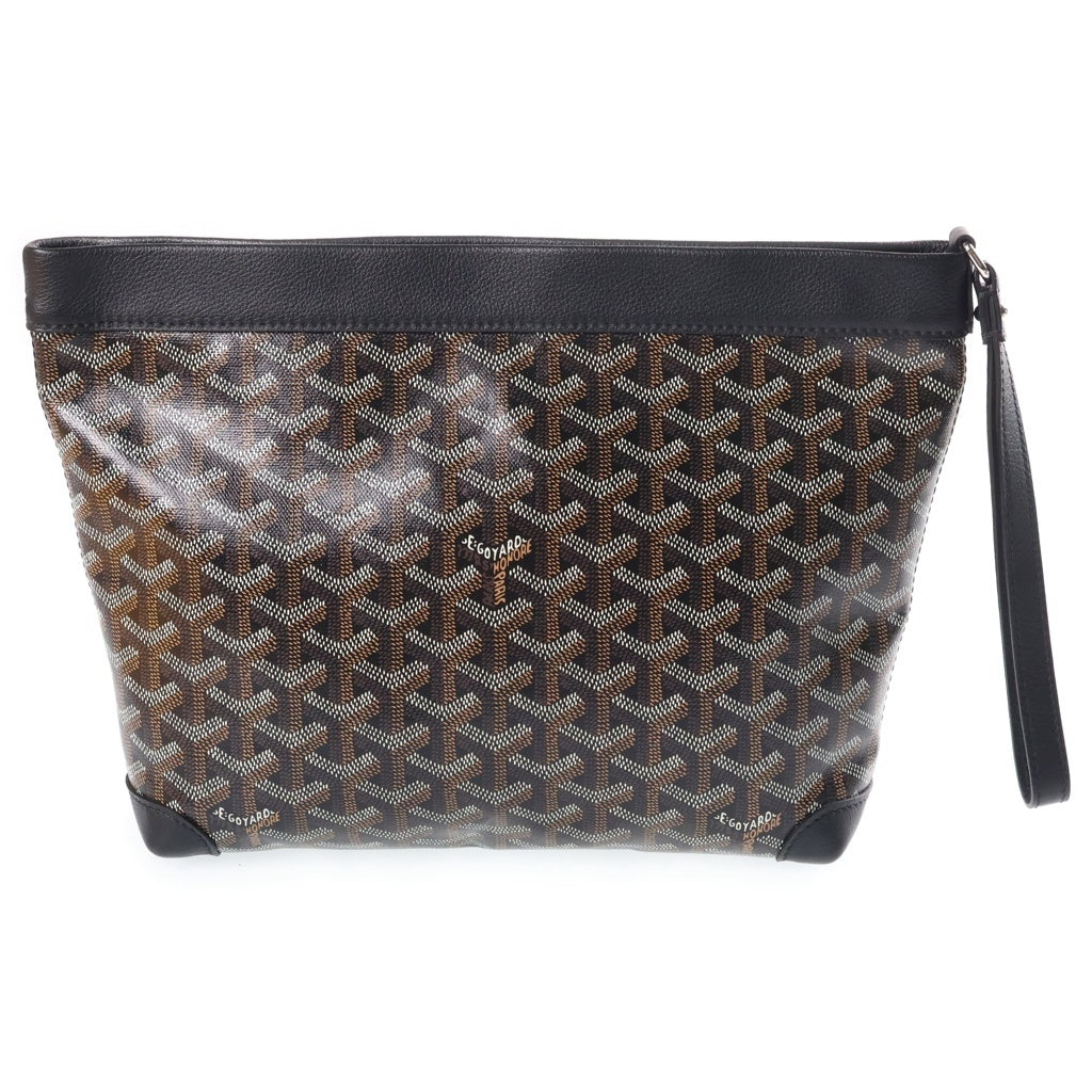 GOYARD(ゴヤール) Conti Pouch コンティポーチ PVCレザーハンドバッグ クラッチバッグ ブラック レディース