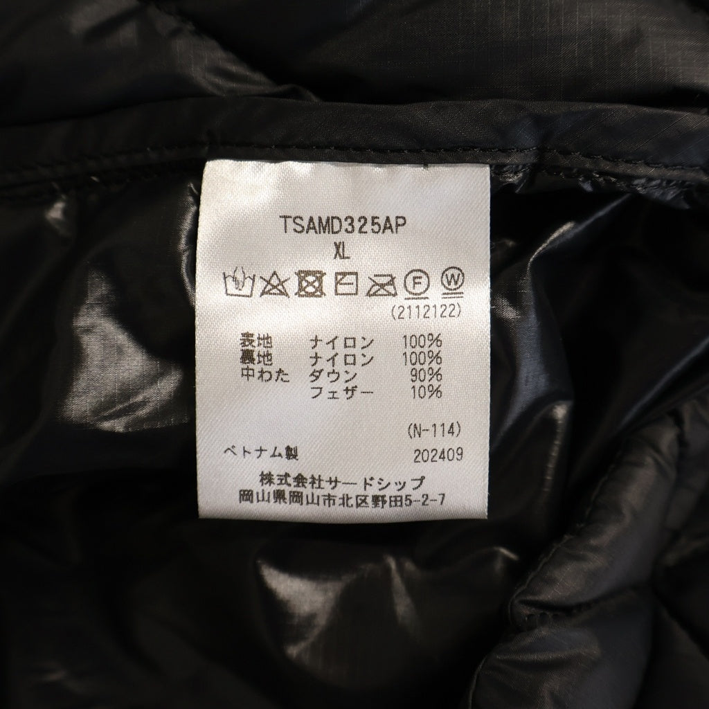 Marmot(マーモット) × STABRIDGE 750FP Down T-Shirt River Stone スタブリッジ スナップボタン ドローコード 半袖ダウン ブラック TSAMD325AP