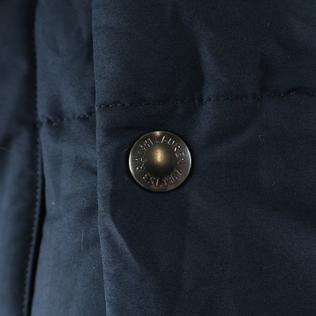 POLO RALPH LAUREN(ポロラルフローレン) ドローコード リブ スモールポニー フーデッドダウンジャケット ブラック 710919758002