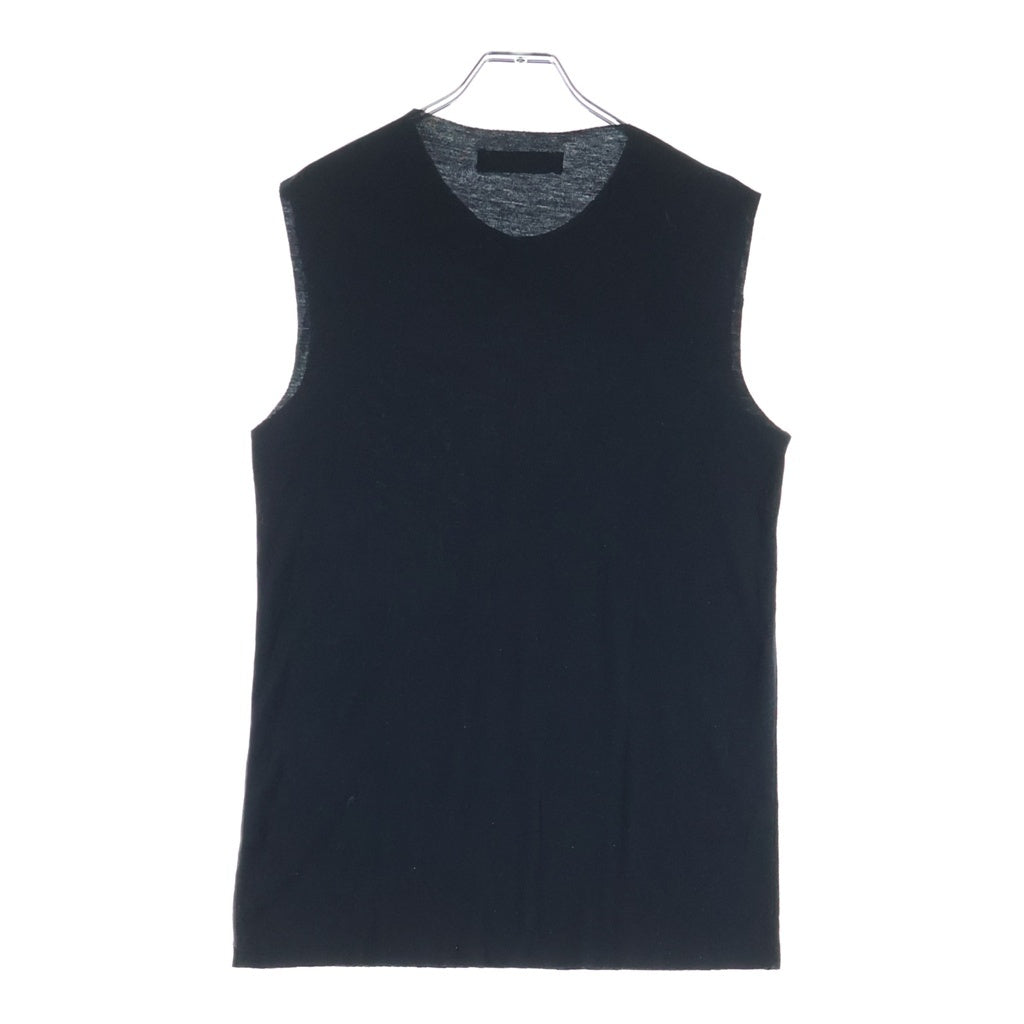 RAF SIMONS(ラフシモンズ) 00SS Archive Summa Cum Laude期 アシンメトリーカラーブラック タンクトップ ノースリーブ カットソー ブラック/グレー