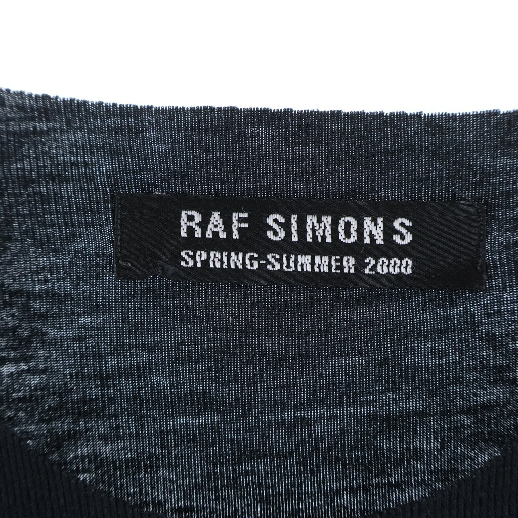RAF SIMONS(ラフシモンズ) 00SS Archive Summa Cum Laude期 アシンメトリーカラーブラック タンクトップ ノースリーブ カットソー ブラック/グレー