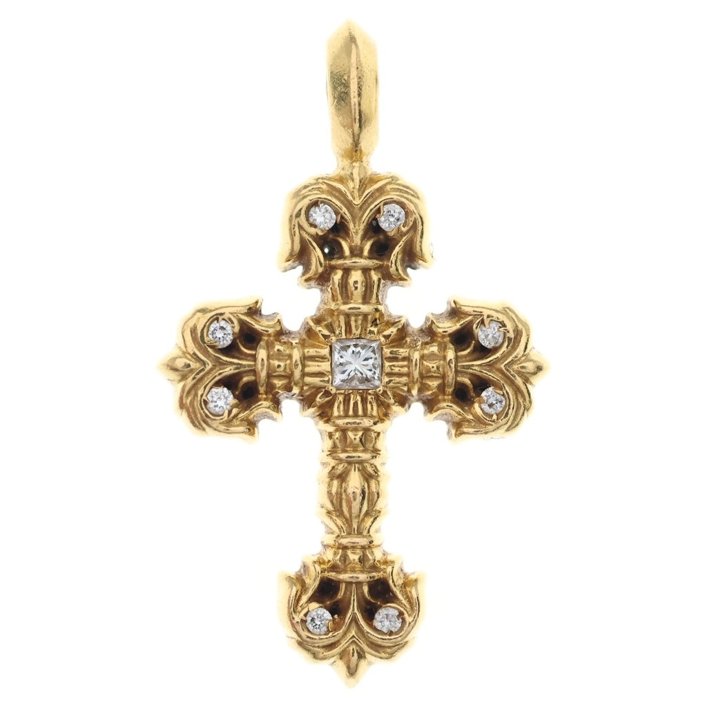CHROME HEARTS(クロムハーツ) 22K FILIGREE TINY P/DIA タイニーフィリグリークロス PAVEダイヤ ペンダントトップ ゴールド BCA045