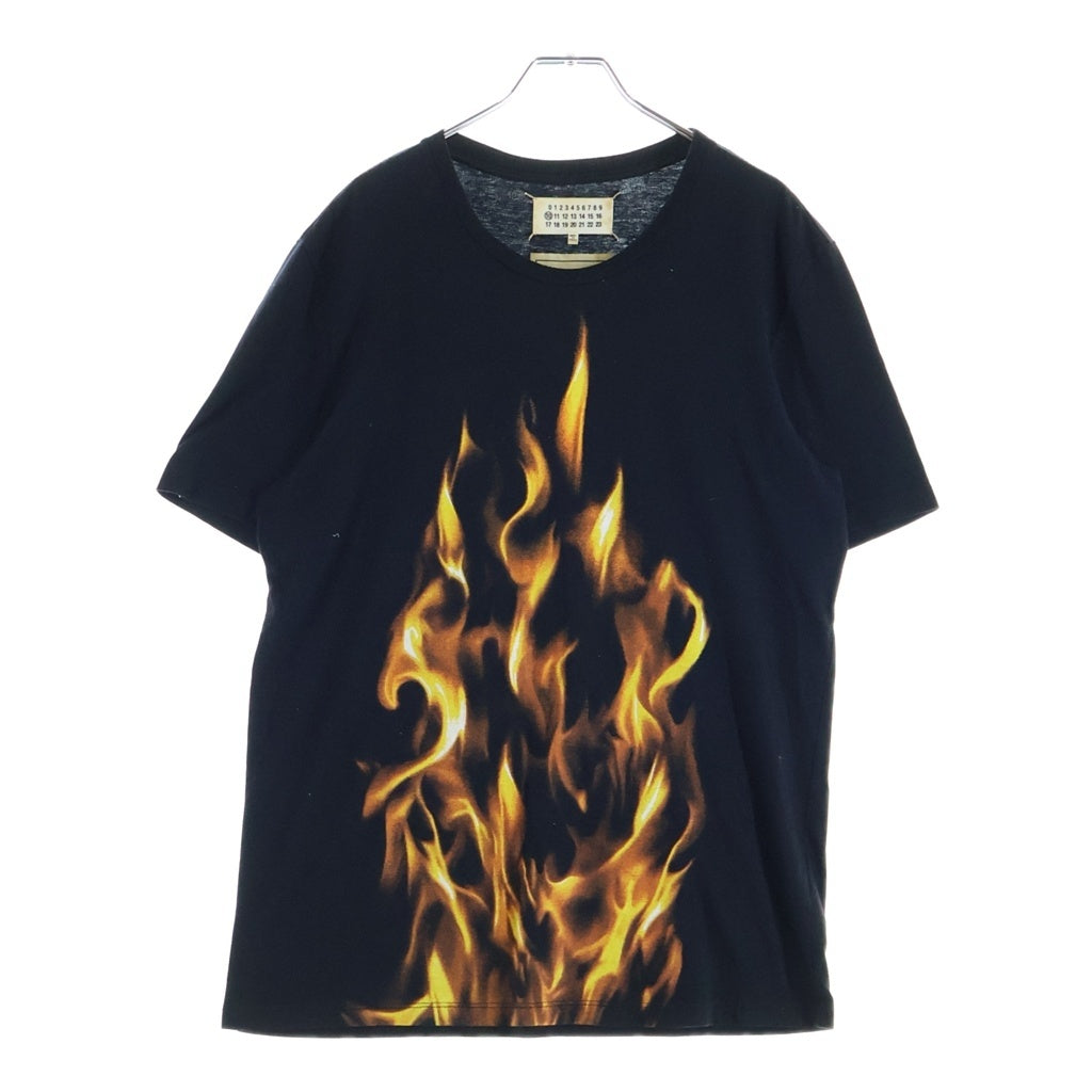 Maison Martin Margiela(メゾンマルタンマルジェラ) 15SS RE-EDITION FLAME FIRE PRINT S/S TEE 復刻 ファイアー 炎 プリント半袖Tシャツ カットソー ブラック