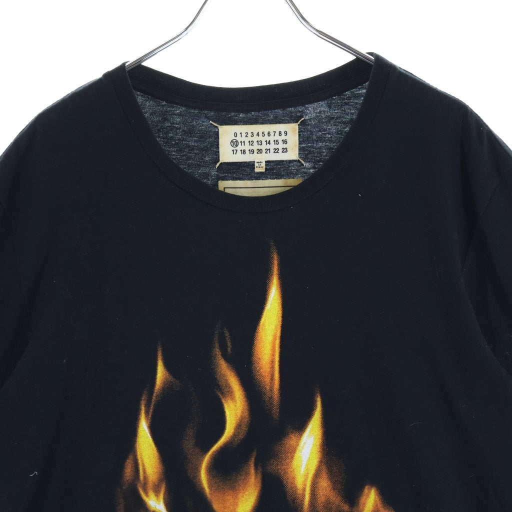 Maison Martin Margiela(メゾンマルタンマルジェラ) 15SS RE-EDITION FLAME FIRE PRINT S/S TEE 復刻 ファイアー 炎 プリント半袖Tシャツ カットソー ブラック