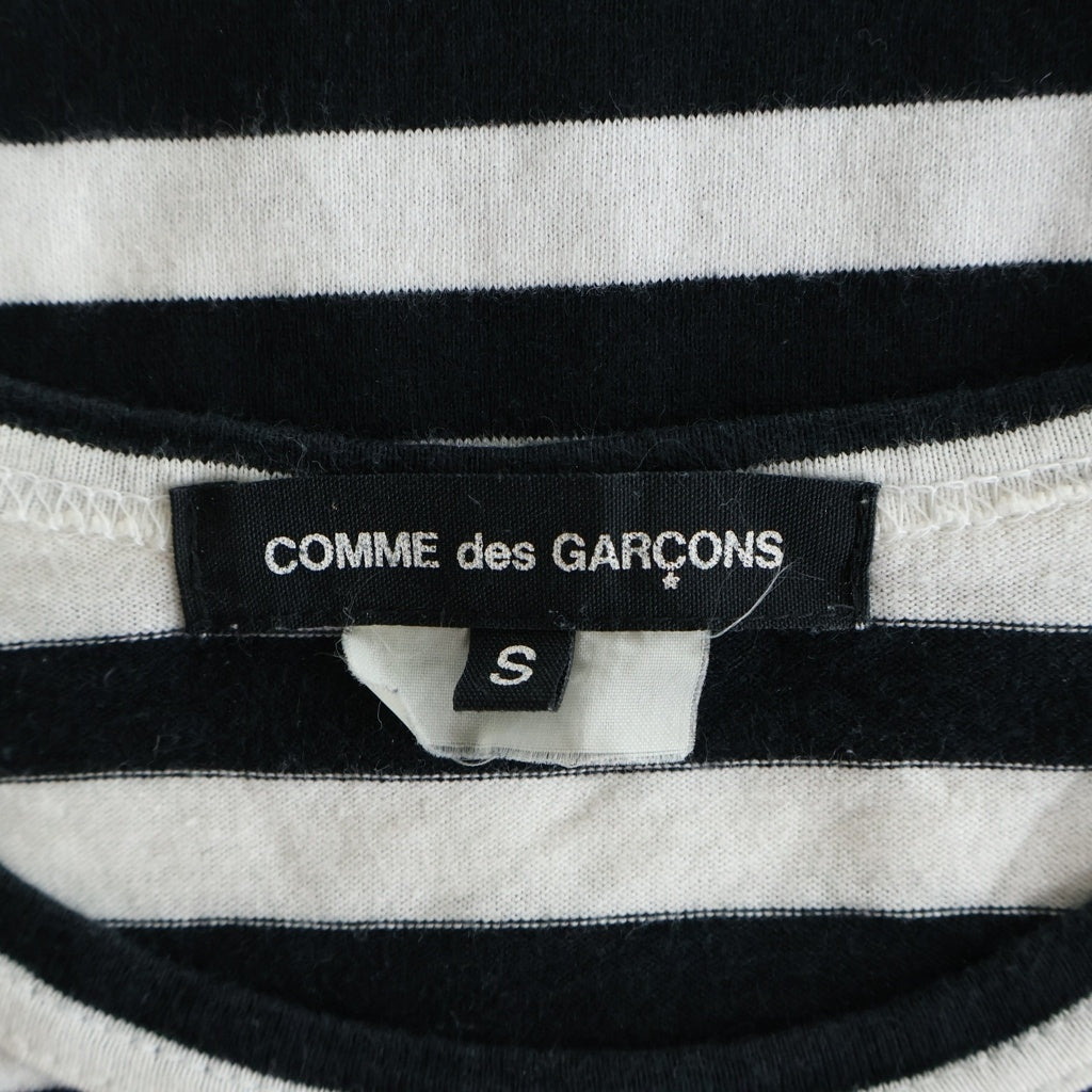 COMME des GARCONS(コムデギャルソン) 11SS AD2010 WEAR YOUR FREEDOM HORIZONTAL STRIPED TEE プリント ボーダー 長袖Tシャツ カットソー ホワイト GG-T057