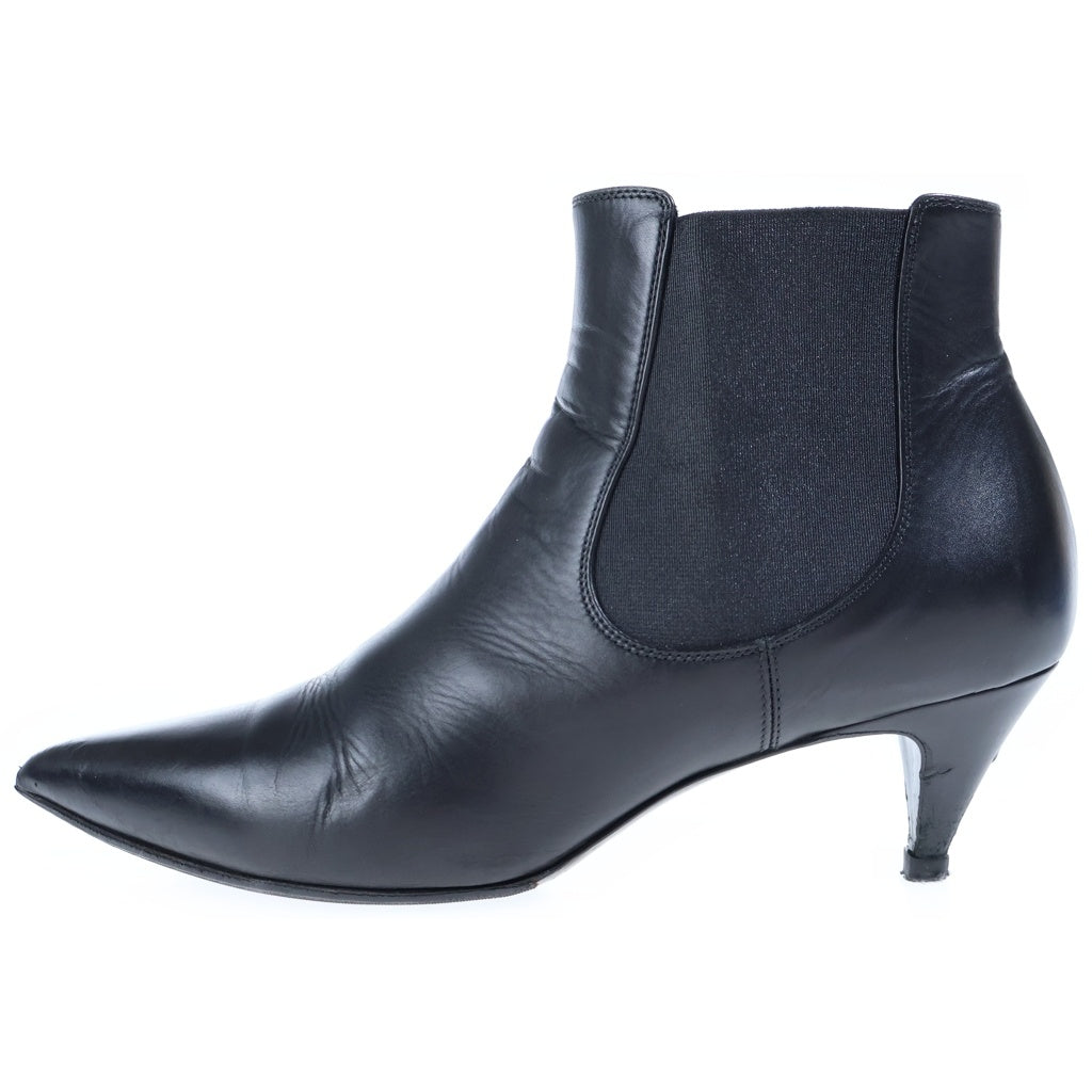 SAINT LAURENT PARIS(サンローランパリ) レザーサイドゴア ポインテッドトゥピンヒールブーツ ブラック レディース 351938 CYU00 1000
