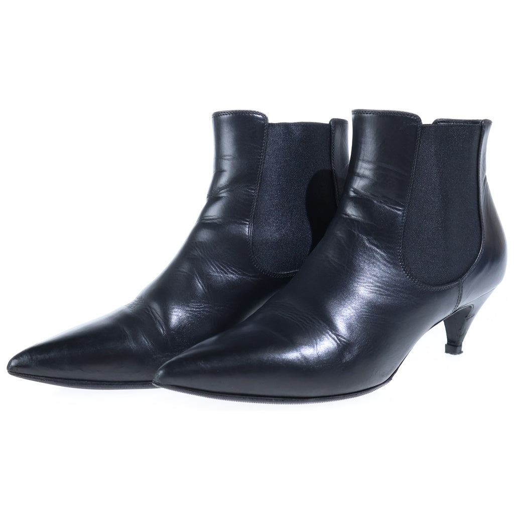 SAINT LAURENT PARIS(サンローランパリ) レザーサイドゴア ポインテッドトゥピンヒールブーツ ブラック レディース 351938 CYU00 1000