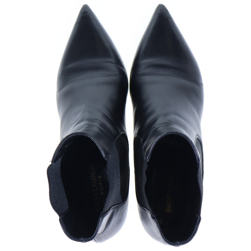 SAINT LAURENT PARIS(サンローランパリ) レザーサイドゴア ポインテッドトゥピンヒールブーツ ブラック レディース 351938 CYU00 1000