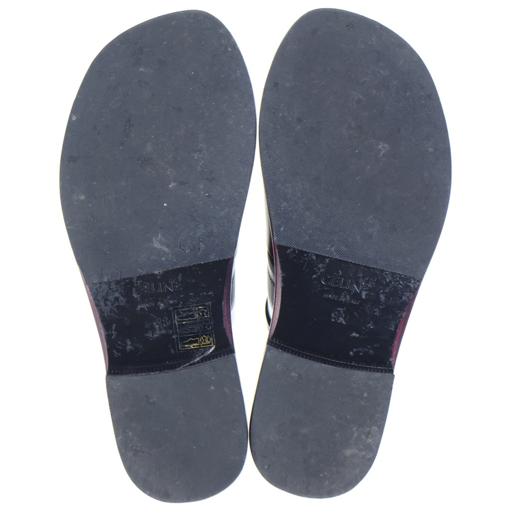 CELINE(セリーヌ) Leather Flat レザー フラットサンダル ボルドー レディース