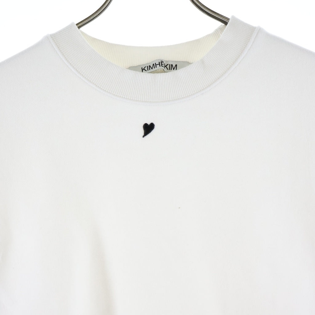 KIMHEKIM(キムヘキム) Heart Embroidered Sweatshirt ハート 刺繍 スウェット トレーナー ホワイト