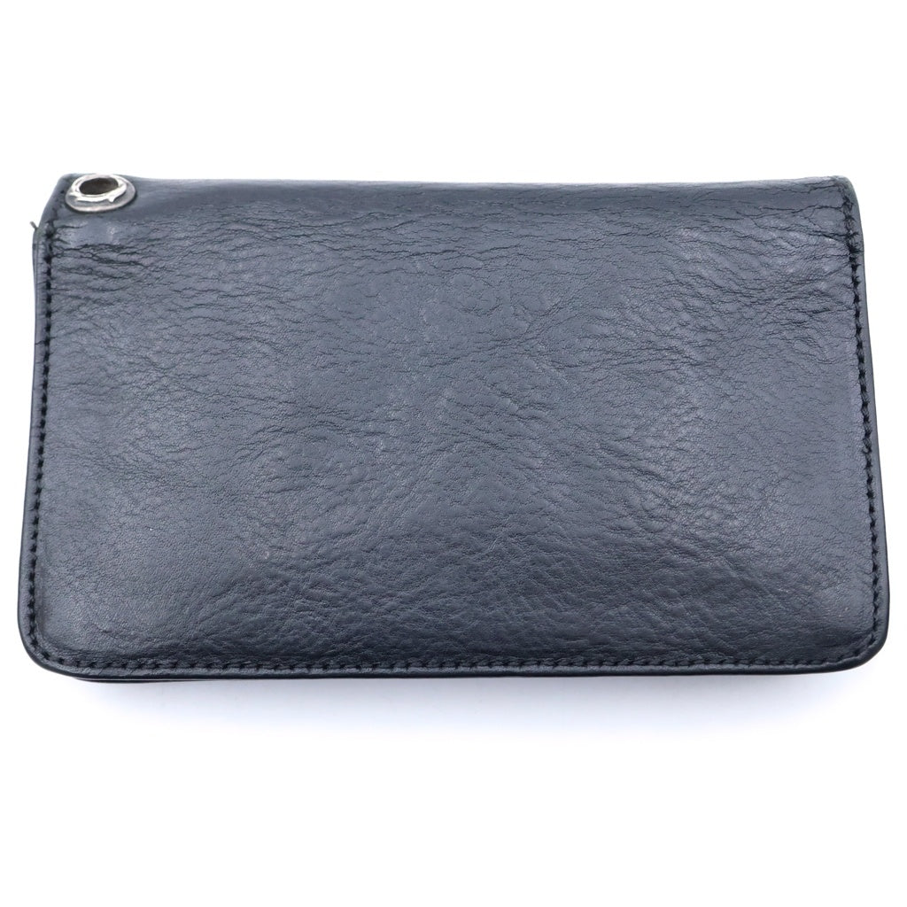 CHROME HEARTS(クロムハーツ) 1ZIP 1ジップ クロスボールボタン レザーウォレット 財布 ブラック BCA362