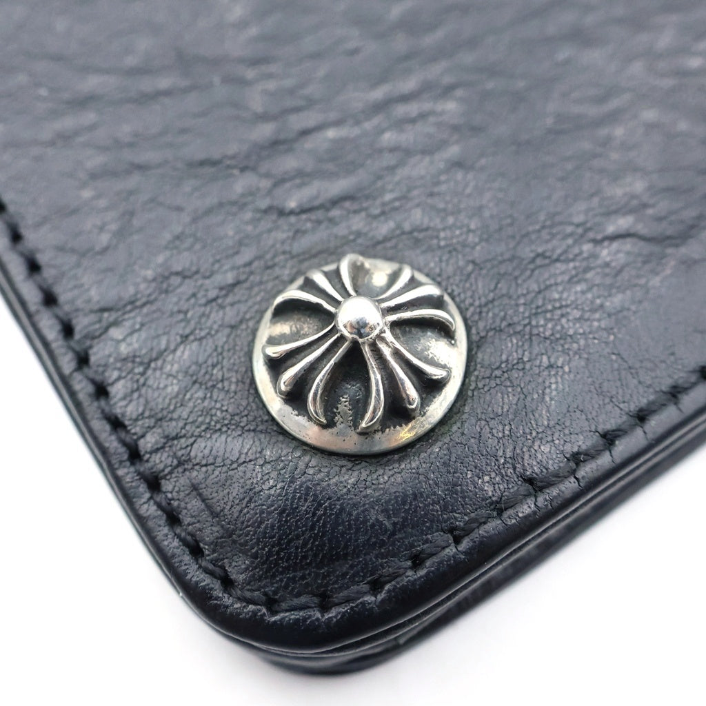 CHROME HEARTS(クロムハーツ) 1ZIP 1ジップ クロスボールボタン レザーウォレット 財布 ブラック BCA362