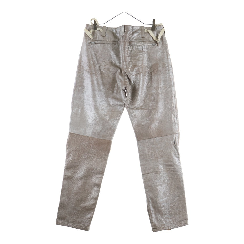 HELMUT LANG(ヘルムートラング) 99AW Archive 本人期 Leather Astro Biker Pants レザー アストロバイカー パンツ シルバー/ピンク