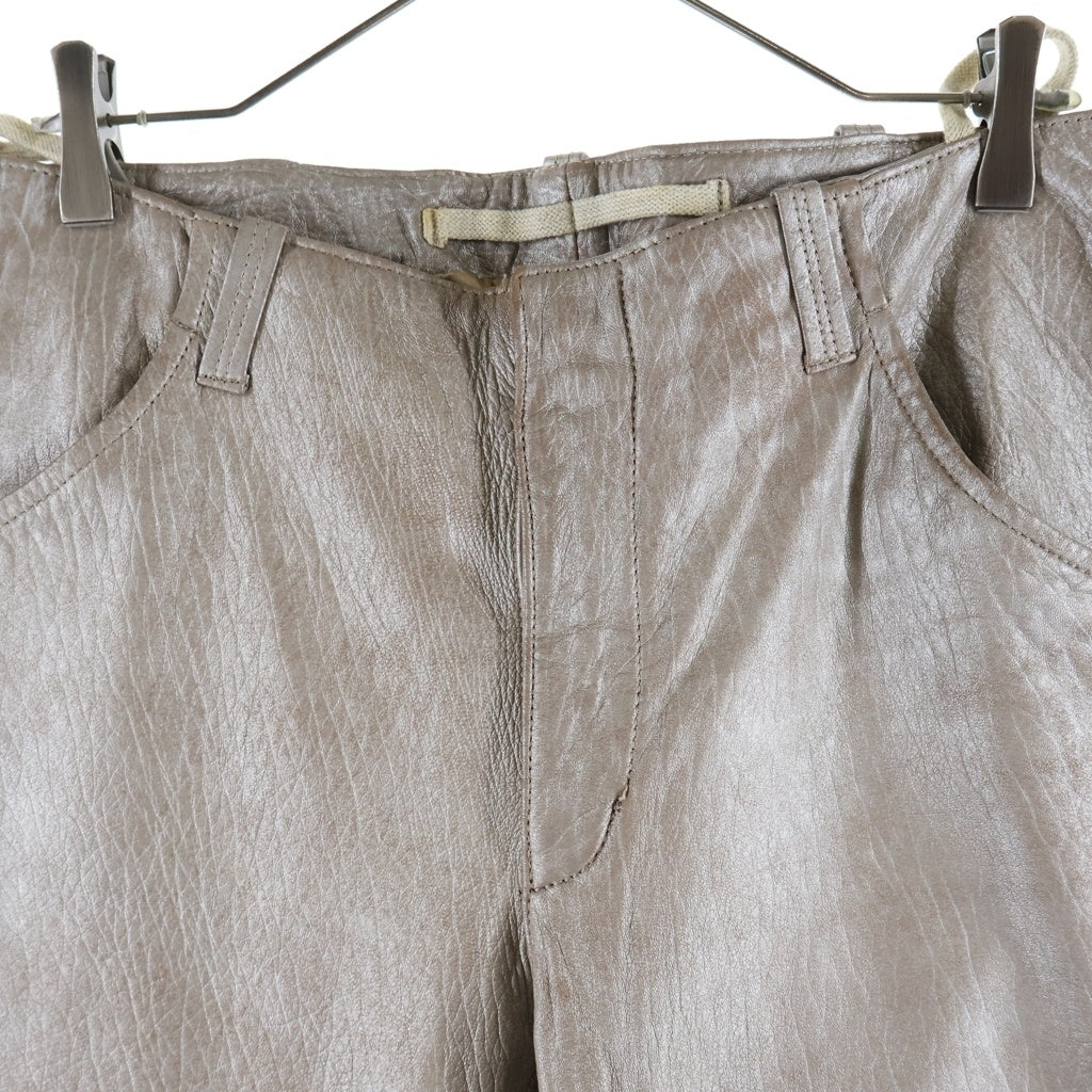 HELMUT LANG(ヘルムートラング) 99AW Archive 本人期 Leather Astro Biker Pants レザー アストロバイカー パンツ シルバー/ピンク