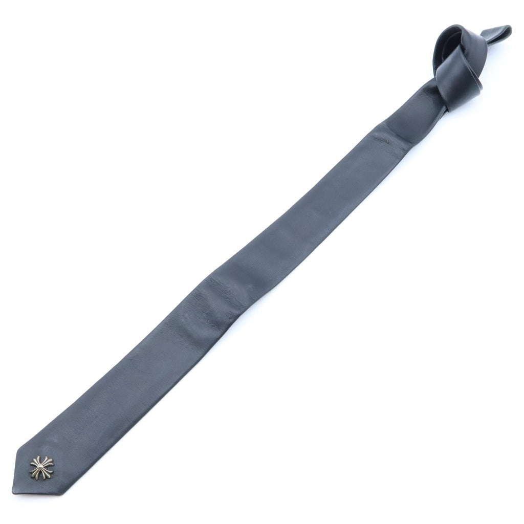 CHROME HEARTS(クロムハーツ) TIE NEK SKNNY LTHR CHプラスモチーフ レザーネクタイ ブラック