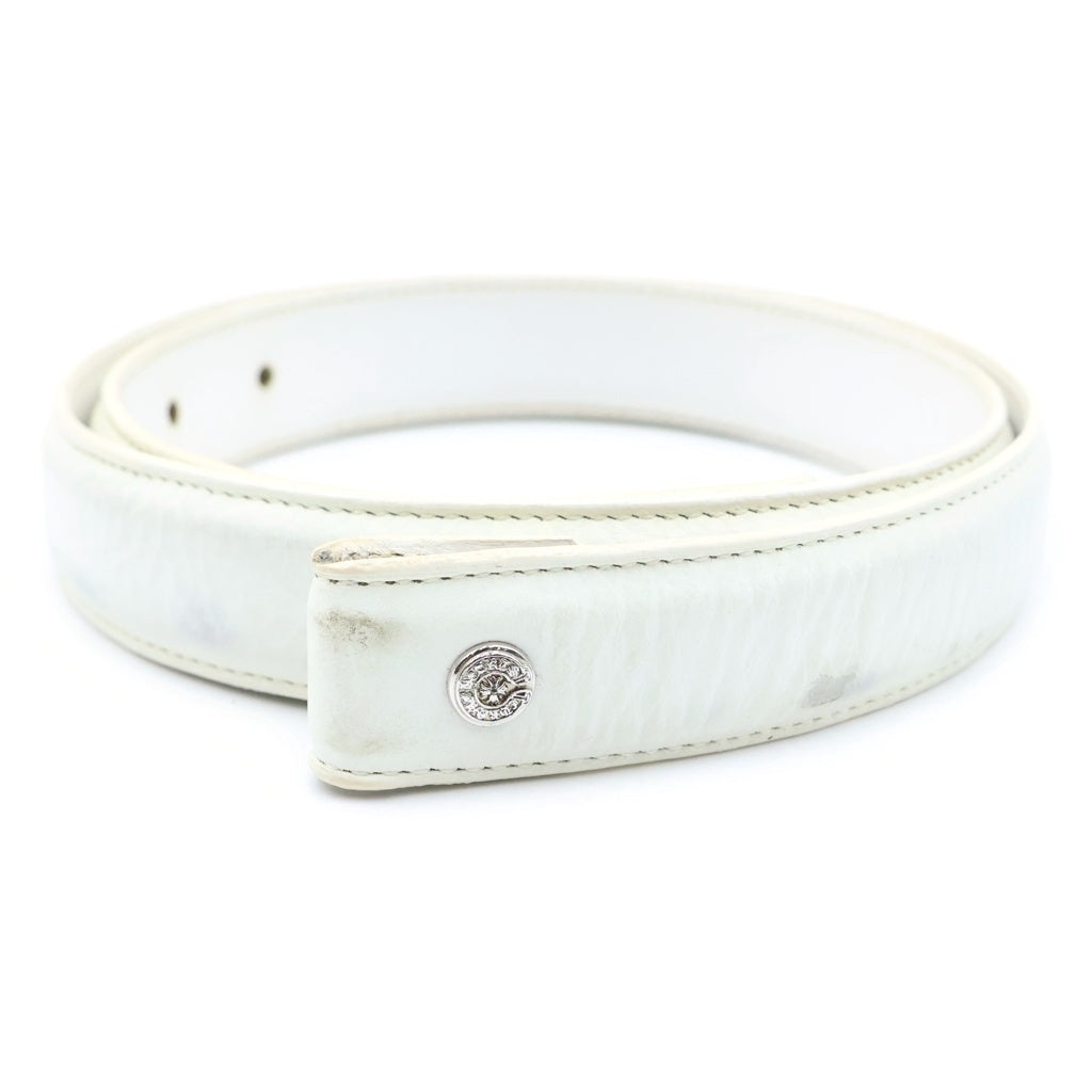 CHROME HEARTS(クロムハーツ) 1.0 STRAP 1.0インチ ホースシューリベッツ レザーベルトストラップ ホワイト