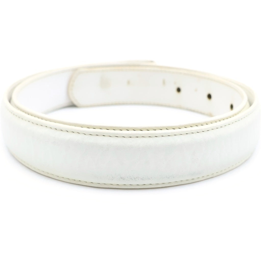 CHROME HEARTS(クロムハーツ) 1.0 STRAP 1.0インチ ホースシューリベッツ レザーベルトストラップ ホワイト