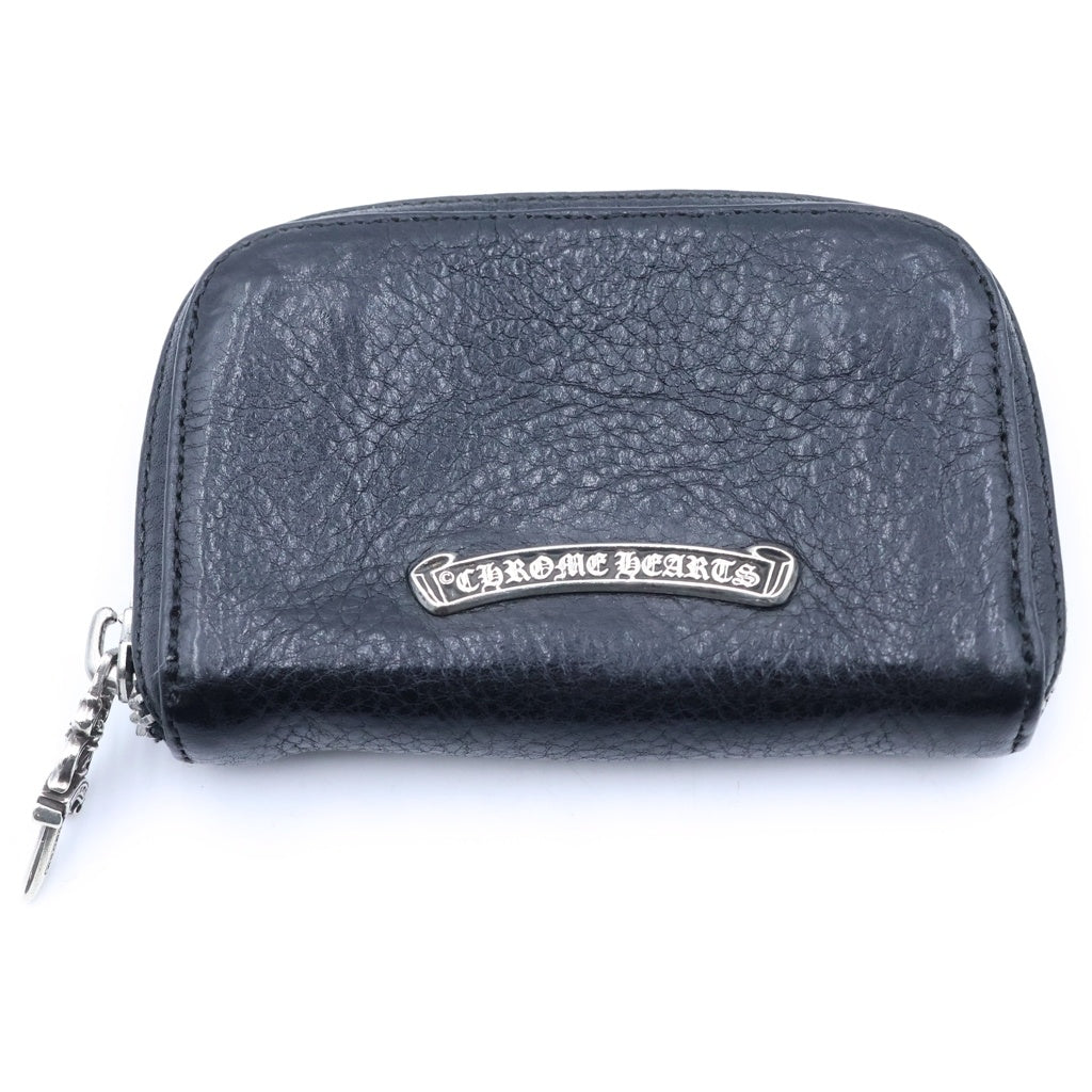 CHROME HEARTS(クロムハーツ) COIN CASE ダガーラウンドジップレザーコインケース 財布 ブラック