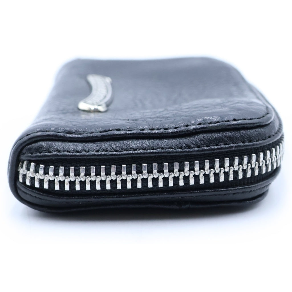 CHROME HEARTS(クロムハーツ) COIN CASE ダガーラウンドジップレザーコインケース 財布 ブラック
