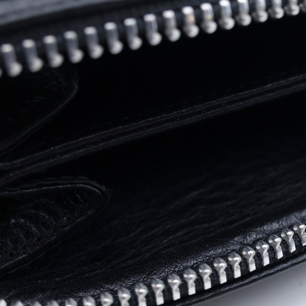 CHROME HEARTS(クロムハーツ) COIN CASE ダガーラウンドジップレザーコインケース 財布 ブラック